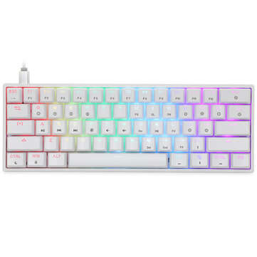 Geek GK61 61 Keys Mechanical Gaming Keyboard Hot Swappable ... (COLOR.: WHITE | SWITCH: BROWNSWITCH)