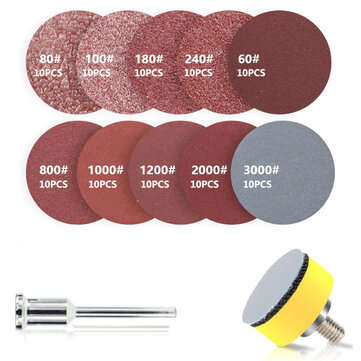 102Pcs 1 Inch Sanding Disc Pad 80-3000 Grit Abrasive with 1/8 inch Shank Adapt... (QUANTITY: 102PCS)