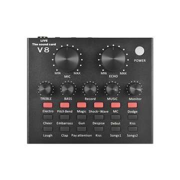 External Audio Mixer Sound Card USB Interface with 6 Sound Modes Multiple Sound Effects