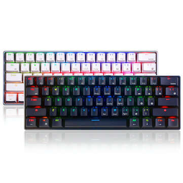 Royal Kludge RK61 61 Keys Mechanical Gaming Keyboard bluetooth... (COLOR: WHITE | SWITCH: REDSWITCH)