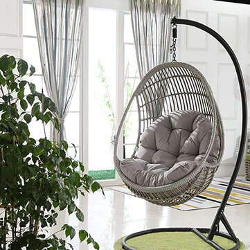Chair Cushion Hanging Egg Rattan Swing Seat Pads Garden Patio Indoor Outdoor (COLOR: GREY)