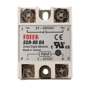 3Pcs 80A SSR-80DA Solid State Relay Module DC To AC 24V-380V Output