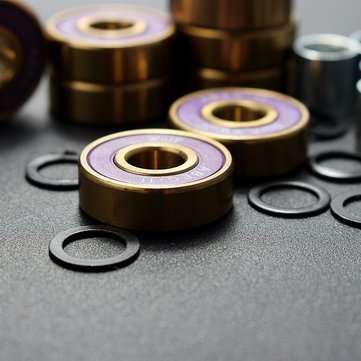 8pcs ABEC 9 Scooter Groove Ball Bearing Shaft Sleeve Skateboard Purple Bearings