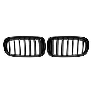 One Pair Car Gloss Black Front Kidney Grille Grilles For BMW X5 F15 X6 F16 2014-2017