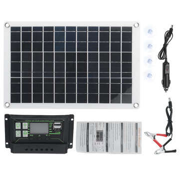 50W Solar Panel Kit MPPT Solar Charge Cotroller 12V Battery Charger 10-100A LCD Co... (CURRENT: 20A)