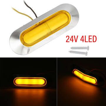 4LED Side Marker Indicator Light Clearance Lamp For 12V-24V Truck Trailer Lorry Van (COLOR: YELLOW)