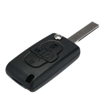 4 Buttons Remote Flip Key Fob Case Shell Battery For Peugeot 1007 & Citroens C8