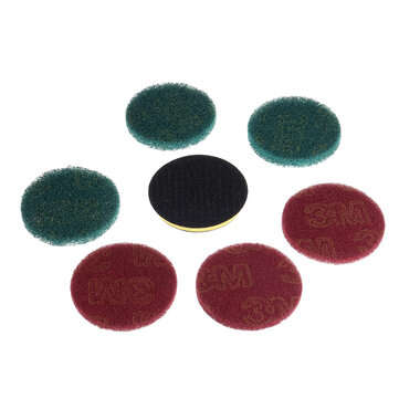 10mm Sanding Pad with 6pcs 100mm Round Fiber Polishing Pad Sanding Wheel Abrasive Tools