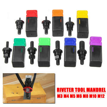 7pcs M3-M12 Threaded Rivnut Mandrel M3 M4 M5 M6 M8 M10 M12 For Metric Hand Nut Rivet