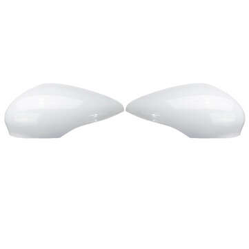2PCS White Door Wing Mirror Cover Rear View Left Right Side For Ford Fiesta MK7 2009-2015