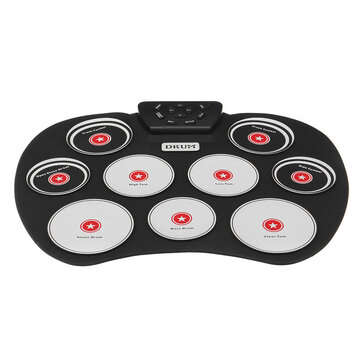 Portable Electronics Drum Set Roll Up Drum Kit 9 Silicone Pads USB Powered with Foot Pedals Drumstic