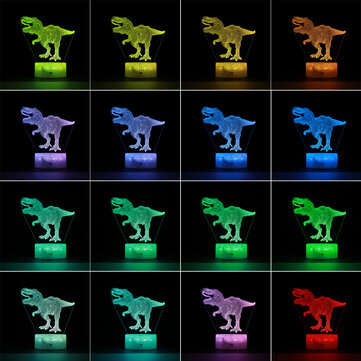 3D Dinosaur Night Light 16 Million Light Colors Toys Remote Control+Smart Touch Dimmable Christmas T