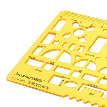 Furniture House Architecture Drainage Drawing Template KT Plastifc Ruler Interior Design Stencil