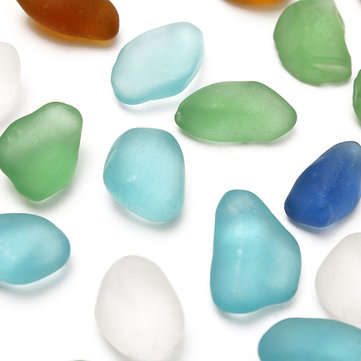 10-16mm Mixed Color Undrilled Sea Beach Glass Beads Bulk DIY Jewelry Pendant Decor