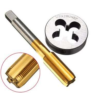1/2-28 Titanium Coated Right Hand Thread Tap and Round Thread Die