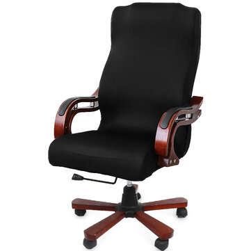 Elastic Velvet Office Chair Cover Fabric Computer Rotating Chair Protector Stretch... (COLOR: BLACK)