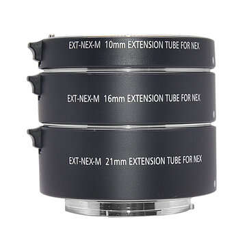 Mcoplus EXT-NEX 10mm 16mm 21mm E-Mount Metal Auto Focus Macro Extension Tube Ring... (COLOR.: BLACK)