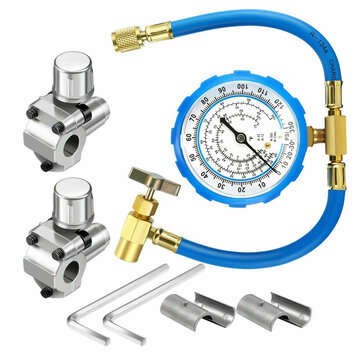 BPV31 To R12 R22 Car Air Conditioning Refrigerant with U-Charging Hose Refrigerant Can Metal Bullet