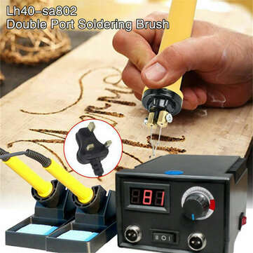 110V 220V Burning Machine Wood Burner Pyrography Pen Gourd Wood Crafts Tool Kit (PLUG: 220VAUPLUG)
