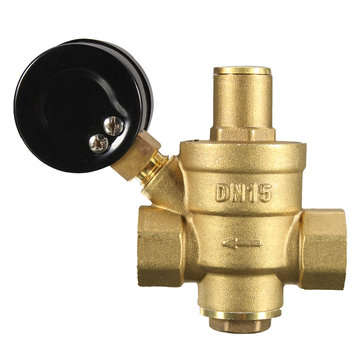 DN20 NPT `` Adjustable Brass Water Pressure Regulator Reducer with Gauge Meter