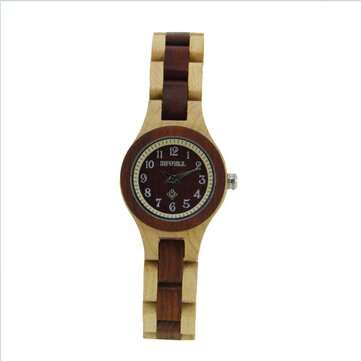 BEWELL ZS-W123A Simple Fashionable Wood Watch Women Quartz Wrist Watch (NO.: NO.5)