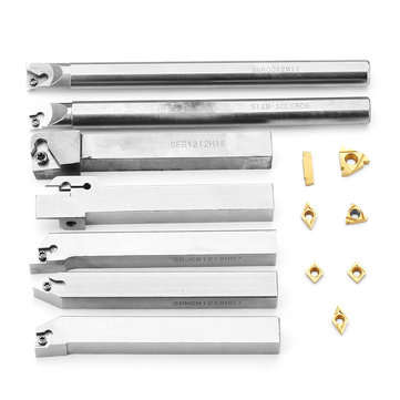 Drillpro Upgrade 21pcs 12mm Turning Tool Holder Lathe Boring Bar+Carbide Insert+Wrench Set