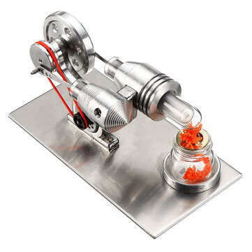 STEM Stainless Mini Hot Air Stirling Engine Motor Model Educational Toy Kit
