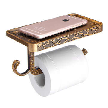 AU Wall Mounted Toilet Roll Tissue Paper Shelf Holder Stand Phone Shelf Bathroo... (COLOR.: ANTIQUE)