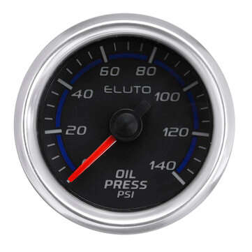2`` 52mm 0-140PSI Oil Pressure Gauge Blue LED Black Face Auto Car Meter + Sensor