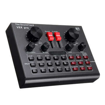V8X PRO External Audio Mixer USB Interface Sound Card with 15 Sound Modes Multiple Sound Effects