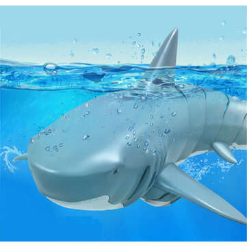T11B with Two Battery 2.4G 4CH Electric RC Boat Simulation Shark Animal RTR Model Kids Toys
