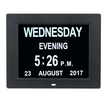 7 Inch LED Digital Calendar Day Clock Extra Large Time Day Week Month Year (COLOR.: BLACK)