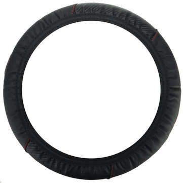 38CM Car Carbon Fiber Leather Steering Wheel Cover 15" Auto Anti-slip Universal (COLOR.: BLACK)