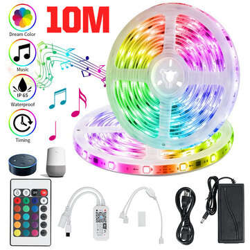 32.8ft RGB LED Strip Lights, Smart Home Alexa Wifi Wireless Controlled Light Strip... (PLUG: EUPLUG)