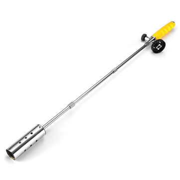Butane Gas Burner Torch Ignition Weed Killer Flamethrower With 2 Stainless Steel Extension Pole