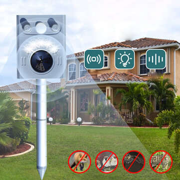 HC-22 Ultrasonic Solar Animal Repeller IP65 Waterproof Mole Snake Mouse Repellent Outdoor Pest Roden