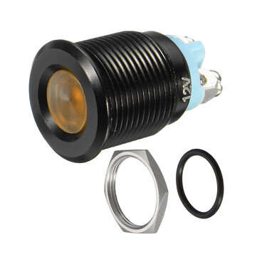 12/24/36V 16mm Metal Dash Panel Warning Pilot LED Indicator Light Boat Car Yacht (COLOR.: YELLOW)