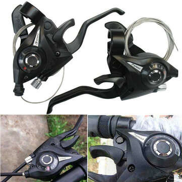 1 Pair BIKIGHT 3x7 21Speed MTB Bike Bicycle Cycling Trigger Gear Shifter with Inner Bike Shifter Cab