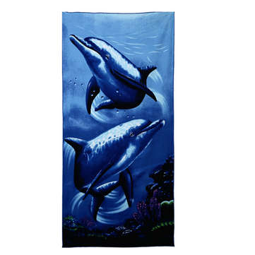 70x150cm Blue Dolphin Penguin Print Absorbent Microfiber Beach Towels Quick Dry Bat... (PATTERN: 03)