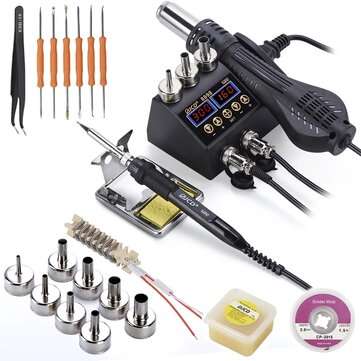 JCD 8898-7 2 in1 Double Switch Control Soldering Station Kit LCD Digital Display B... (PLUG: USPLUG)