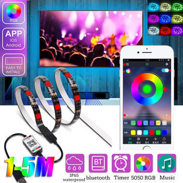 1M/2M/3M/4M/5M RGB LED Strip Light IP65 Waterproof bluetooth Control 5050 USB Bar TV... (LENGTH: 4M)