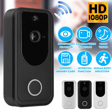 Smart 1080P HD Wireless WiFi Video Doorbell Intercom Phone Security Night Vision (COLOR: WHITE)