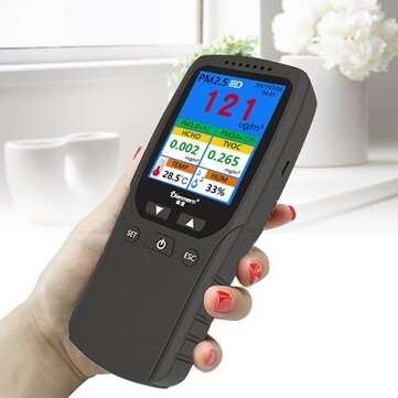 AQI Air Quality Analysis Tester PM1.0 PM2.5 PM10 HCHO TVOC Temperature Humidity Monitor Gas Detector