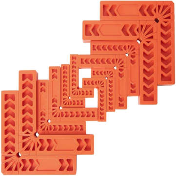 Drillpro 12Pcs 90 Degree Right Angle Auxiliary Locator 3/4/6 Inch Woodworking Tools Plastic Clamp Sq