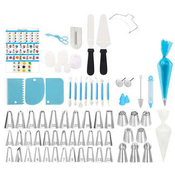 170Pcs DIY Baking Tools Cake Stand Turntable Rotating Rack Pastry Nozzles