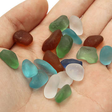 10-16mm Mixed Color Undrilled Sea Beach Glass Beads Bulk DIY Jewelry Pendant Decor