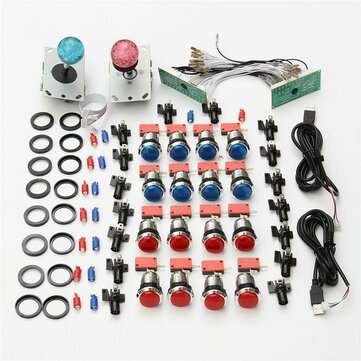 DIY Arcade Kits USB Control to PC Joystick LED Push Buttons Zero Delay Keyboard Encoder Micro Switch