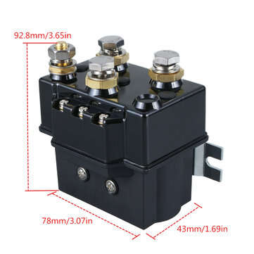 Black 12V DC 500Amp 1500lb 4x4 Heavy Duty Winch Relay Solenoid