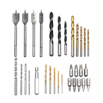 31Pcs Titanium Coated Hole Saw Cutting Set 1/4 Inch Hex Shank Magnetic Connecting Rod Screwdriver Bi