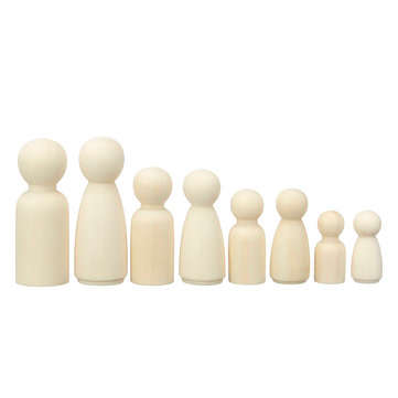 50Pcs/set Wooden Peg Doll Unfinished People Children Painted Wood Art Craft